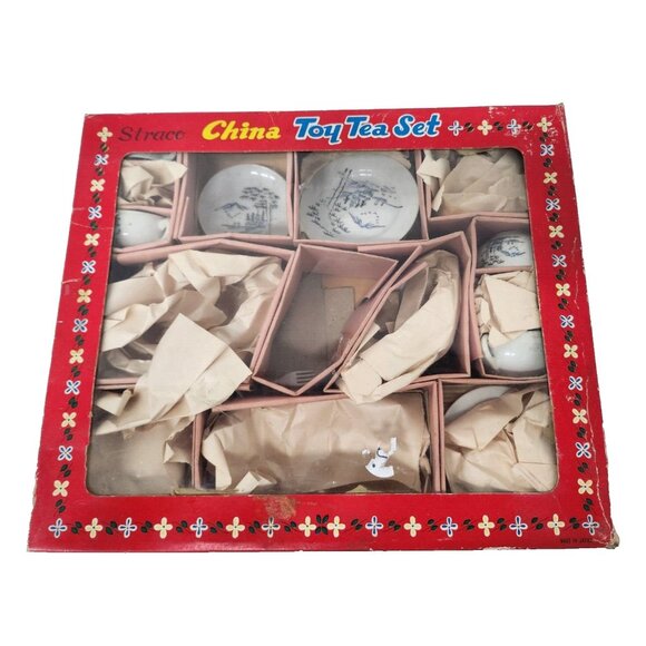 Vintage Straco Childrens Toy Tea China Set in Box Ceramic Asian Made In Japan - Picture 1 of 7